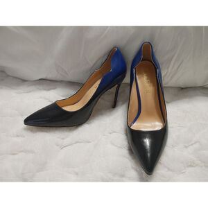 Women's COLETER Black to Blue Fade Patent Leather Pointed Toe Stilleto Heels 7